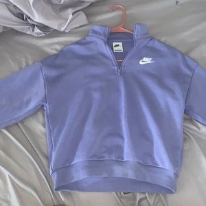Nike cropped sweatshirt, size large, purple, and brand new